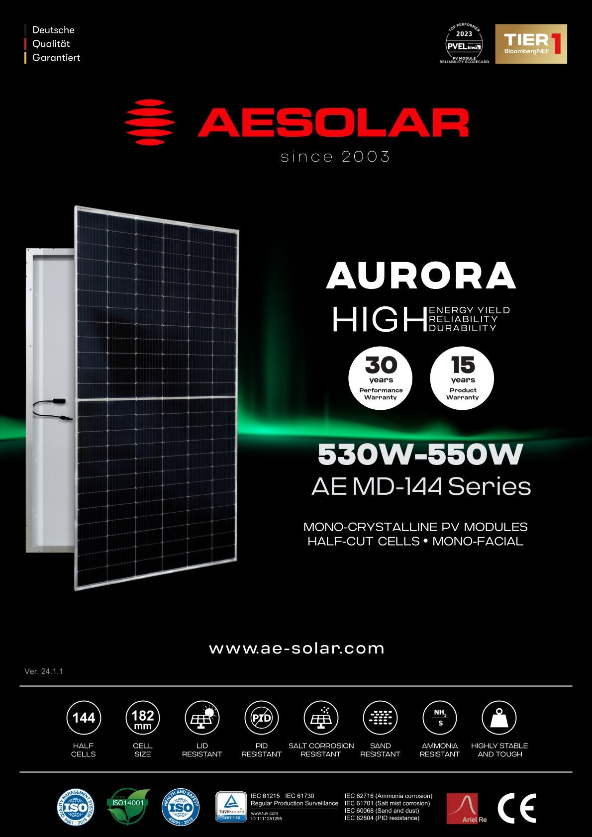 AE Solar Aurora MD-144_530W-550W