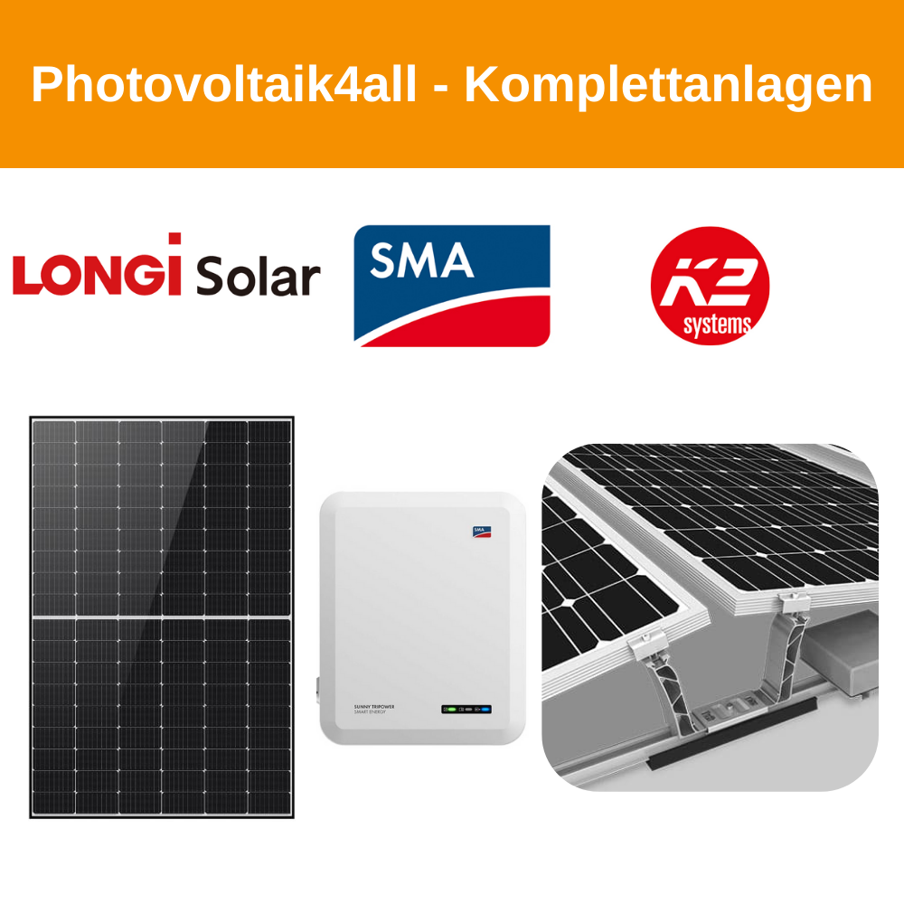 7 kWp LONGi Solar / K2 Flachdach Ost-West