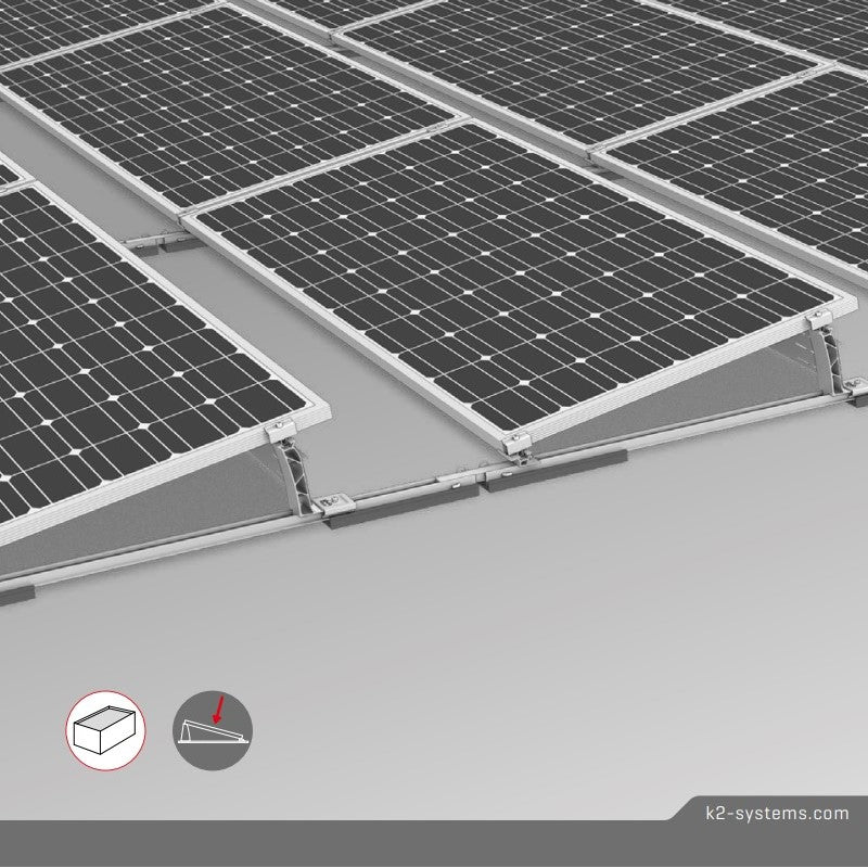 K2 S-Dome 6 Montagesystem Set für Flachdach