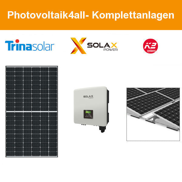 12 kWp Trina Solar + SolaX Hybrid Flachdach Ost-West