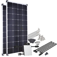 Offgridtec® Solar-Direct 300W HM-350 Balkonkraftwerk Schuko-Anschluss - 10m Anschlusskabel - Montageset Flachdach